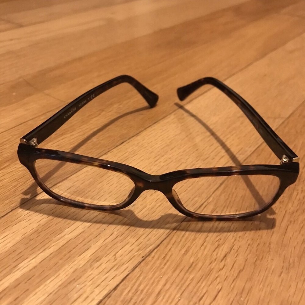 Coach Dark Tortoise Gold Rectangular Wayfarer Glasses HC6089 5120 51 16 135